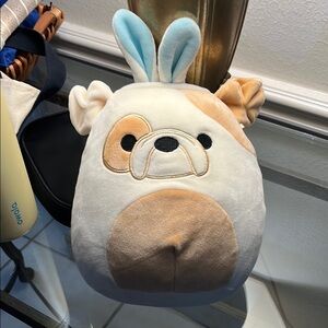 Squishmallows White and Tan Plush Dog